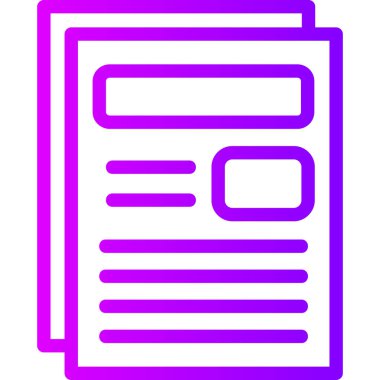 kağıt belge simgesi. Web için kağıt vektör simgelerinin özet çizimi