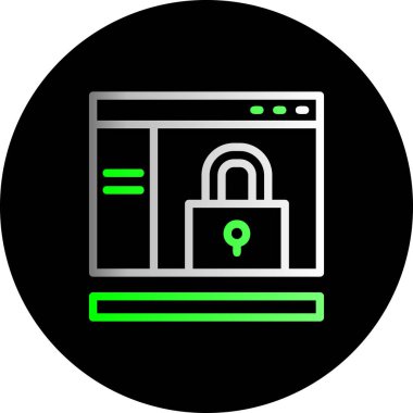 Tarayıcı güvenlik simgesi vektör illüstrasyonu