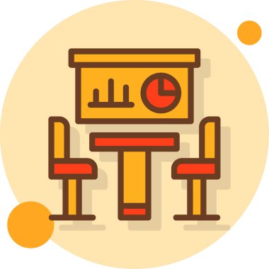 iş masası simgesi, vektör illüstrasyonu basit tasarım