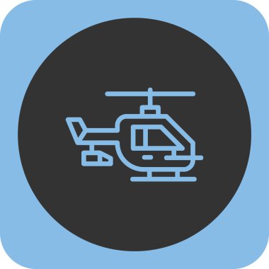 helikopter düz yuvarlanmış vektör simgesi