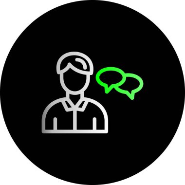 Moda biçimi arka grubunda sohbet simgesi