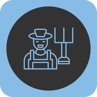 çiftçi ikonu vektör illüstrasyonu