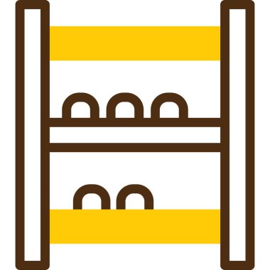 çubuk rafı doldurulmuş - taslak simgesi - taslak biçimi