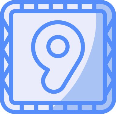 Beyaz arkaplandaki sekiz numaralı mavi simgenin vektör çizimi