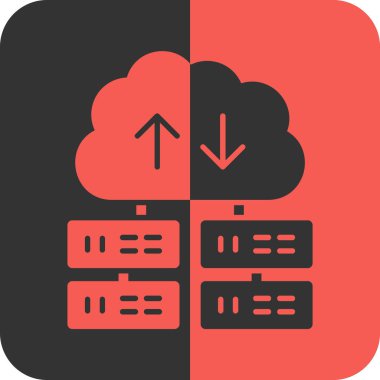 Bulut hesaplama. Düz simge. Vektör çizimi. beyaz arkaplanda izole