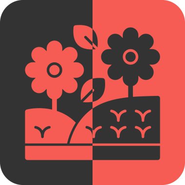 Çiçek simgesinin vektör illüstrasyonu