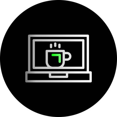 Dizüstü bilgisayar simgesinin vektör çizimi