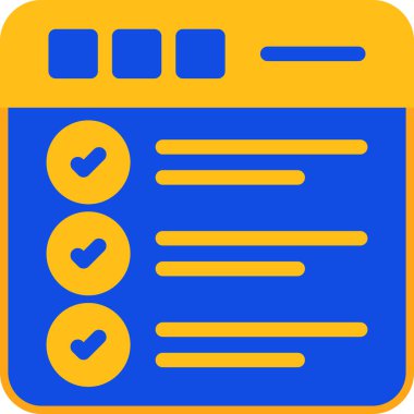 Kontrol listesi simgesi, basit tasarım illüstrasyonu