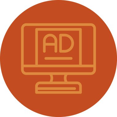 Reklam web simgesi, basit vektör illüstrasyonu