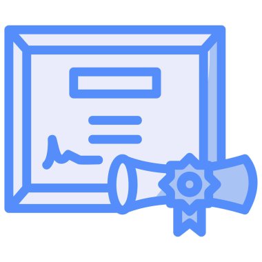 diploma sertifikası renk vektör illüstrasyonu