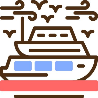 Gemi. Web simgesi basit illüstrasyon