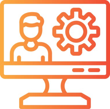 Bilgisayar. Web simgesi basit illüstrasyon