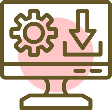 Bilgisayar. Web simgesi basit illüstrasyon