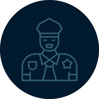 Polis memuru. Basit resimleme