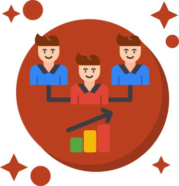 Bir grup insanın vektör çizimi