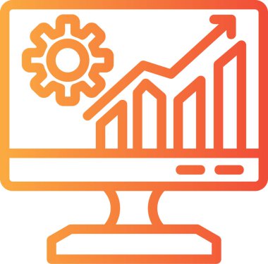 iş büyümesi grafiği simgesi düz stil