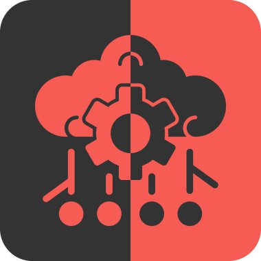 Bulut Hesaplama. Web simgesi basit illüstrasyon