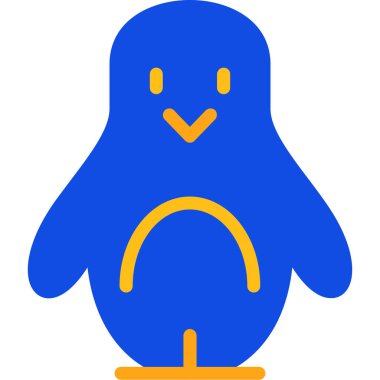 Sevimli küçük penguen, beyaz arka planda bir resim..