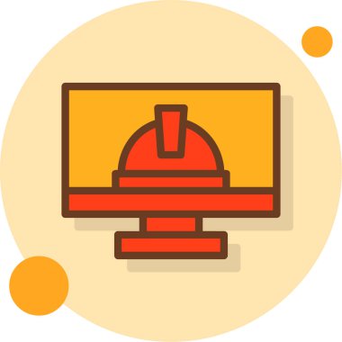 Bilgisayar monitörü. Web simgesi basit illüstrasyon