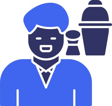 Kahve ikonu vektör illüstrasyonlu adam