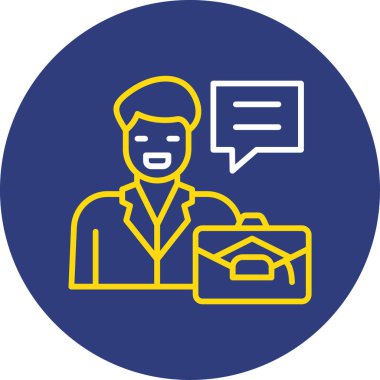 İnsan ve konuşma baloncuğu simgesinin vektör illüstrasyonu