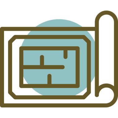 Web simgesi. Haritanın vektör illüstrasyonu