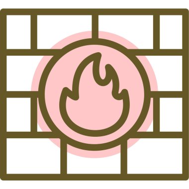 Bir ateş simgesinin vektör illüstrasyonu