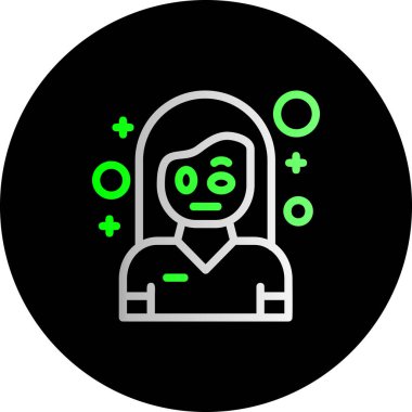 Kadın simgesi soyut bir grupta izole edildi