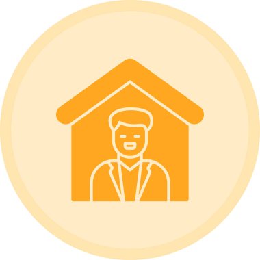 Bir erkek ile evin vektör illüstrasyonu