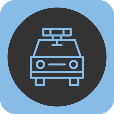 Araba düz yuvarlak vektör simgesi