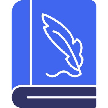 Tüylü mürekkep kalem simgesi ana hat biçiminde