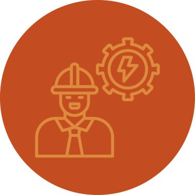 Bir işçi simgesinin vektör illüstrasyonu