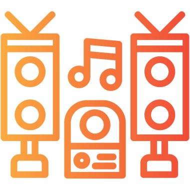 Müzik. Web simgesi basit illüstrasyon