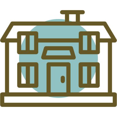 Otelde. Web simgesi basit illüstrasyon