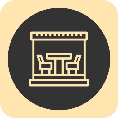 uzun gölgeli bank vektör simgesi