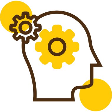 Dişli baş vektör illüstrasyon grafik tasarımlı beyin