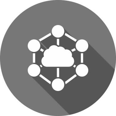 Bulut ağ simgesi, vektör illüstrasyonu