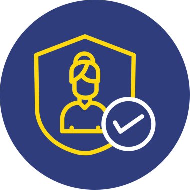 Kalkanı olan bir kişinin vektör simgesi