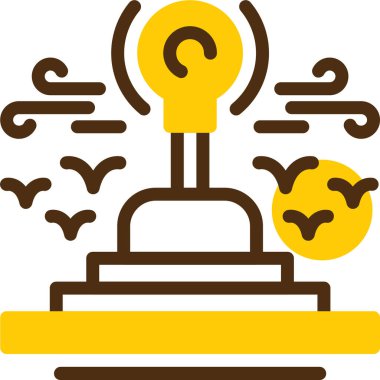 Sarı ve beyaz bir simgenin arka planının vektör çizimi