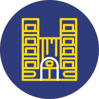 Bir bina simgesinin vektör illüstrasyonu