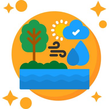 ekoloji ikonu vektör illüstrasyonu