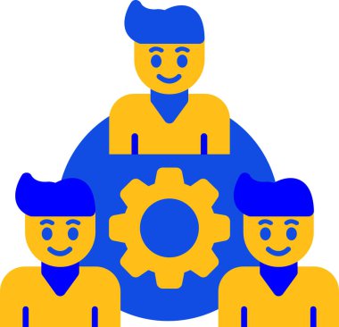 Ekip çalışması simgesi. Vektör çizim