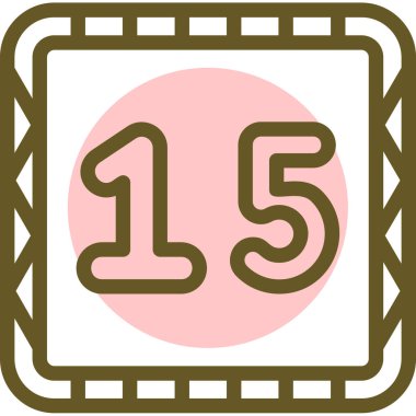 15. Doğum günü takvimi vektör illüstrasyonu