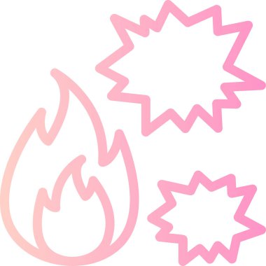 ateş alevi simgesini ana hatlarıyla ateşle