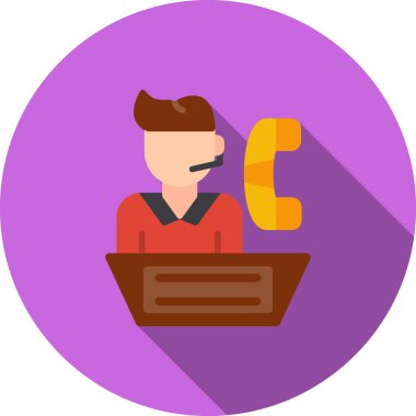 Düz biçimli çağrı merkezi müşteri simgesi