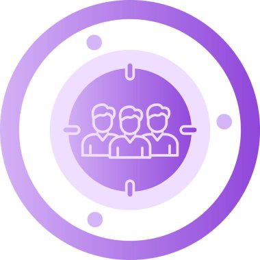 Çemberdeki bir grup insanın vektör çizimi