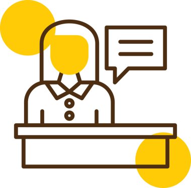 kadın çalışan simgesi, vektör illüstrasyonu