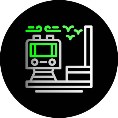 Benzersiz tren çizgisi vektör simgesi