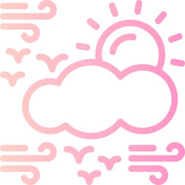 Bulutlu hava durumu ikonu vektör illüstrasyonu