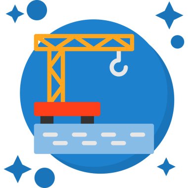 İnşaat vinç inşaat simgesi düz stil